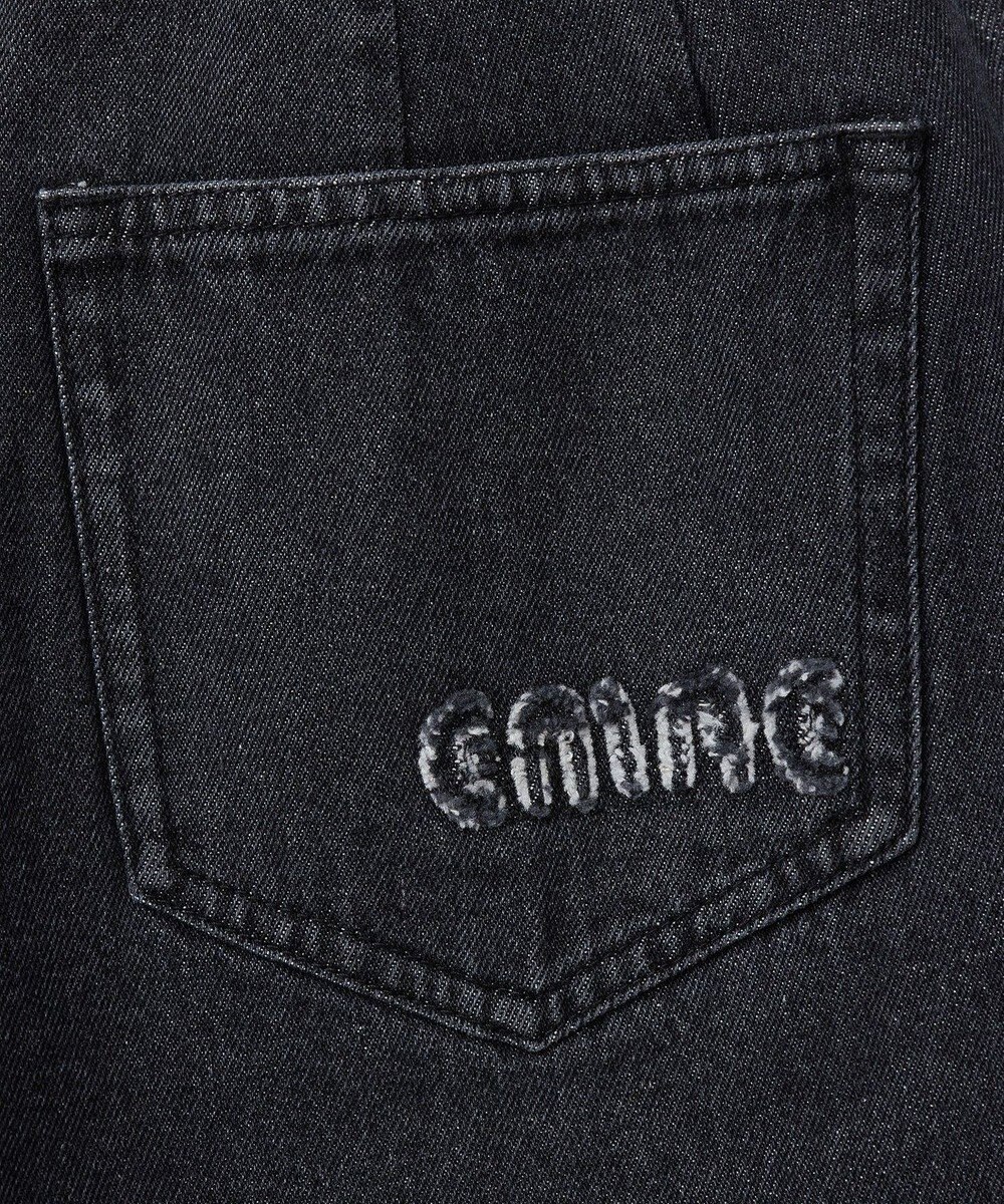 earth music&ecology フリンジロゴデニムショートパンツ 