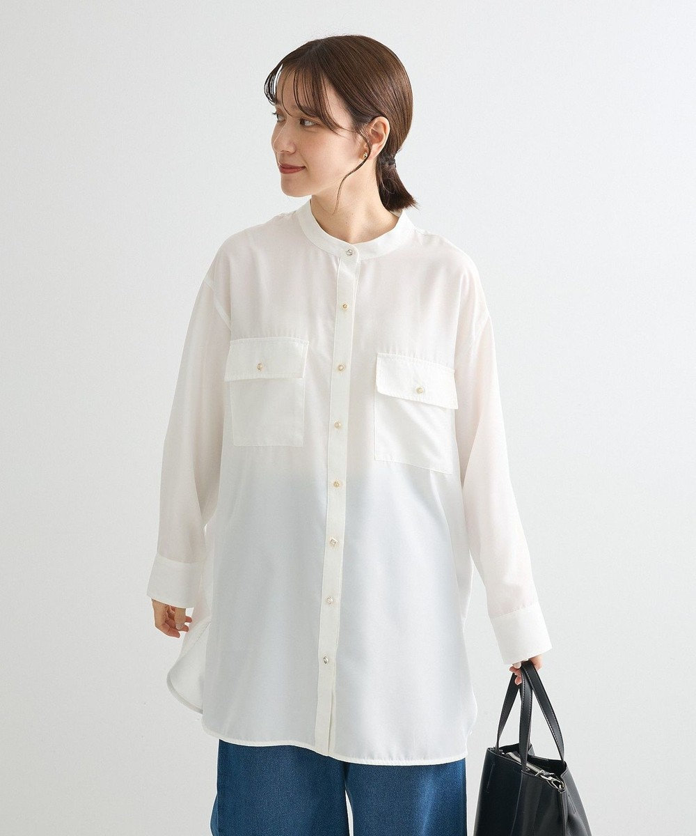 Green Parks ・ＥＬＥＮＣＡＲＥ　ＤＵＥ　イロイロ釦シャツチュニック Off White