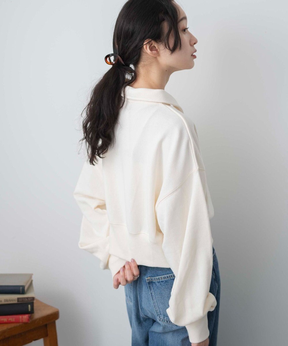 WEGO ハーフZIP襟付きショートスウェット 