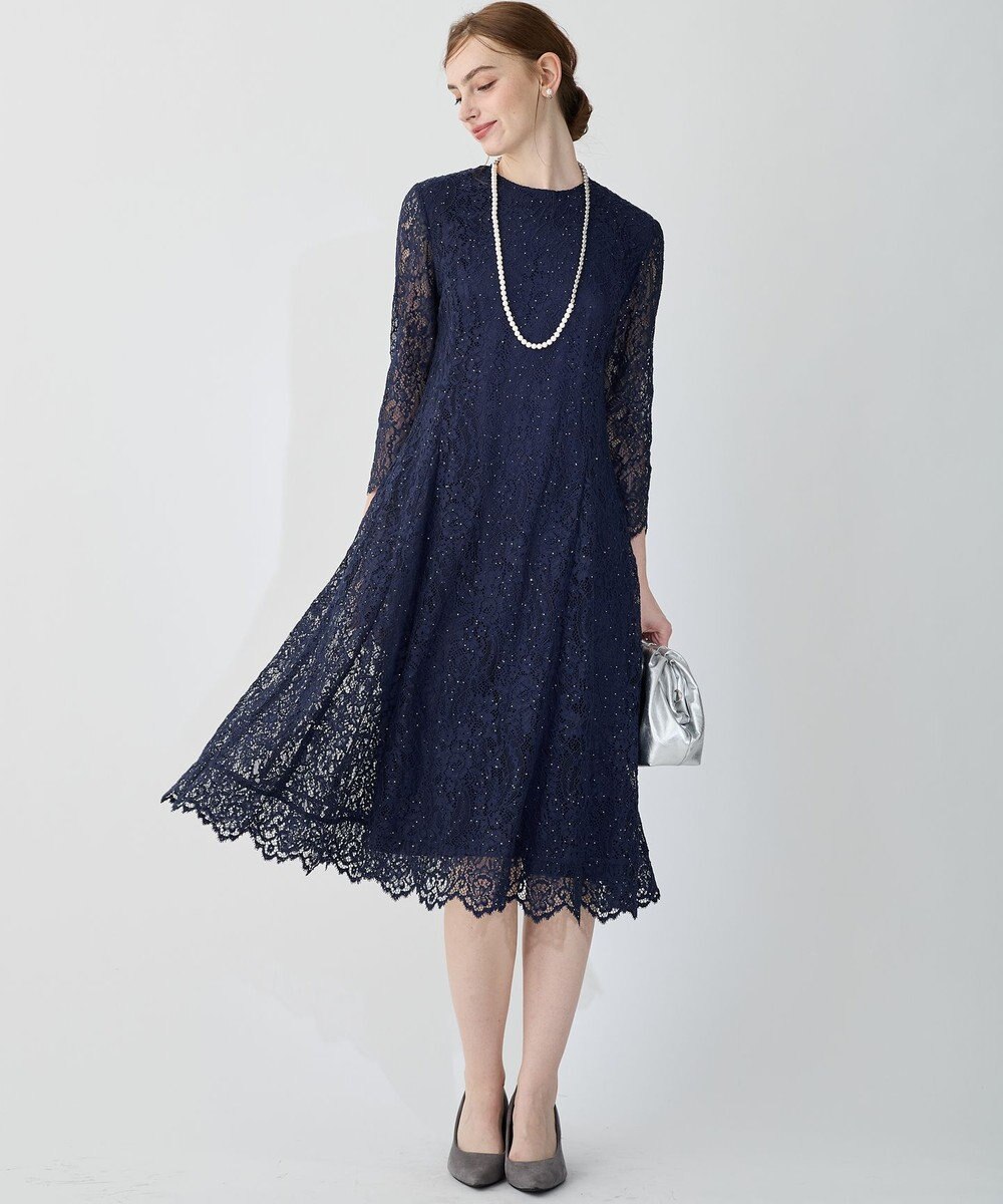 23区 【APPLAUDIR】スパンコールレース ドレス 