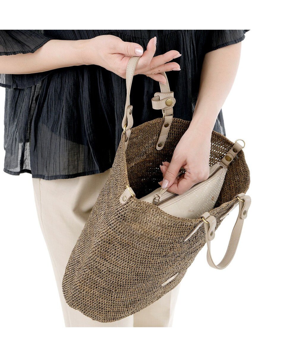 IBIZA ラフィア　2WAYバッグ（草木染め） 