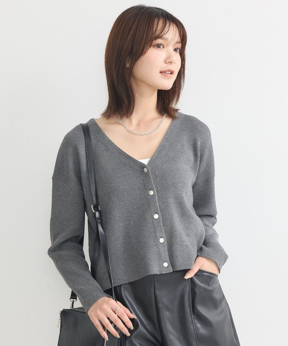 earth music&ecology コンパクトカーディガン Charcoal Gray