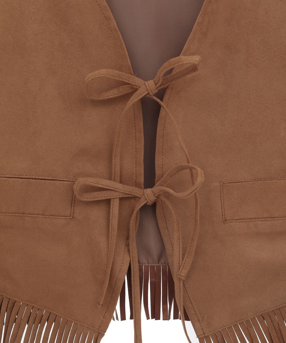 earth music&ecology スウェード調フリンジベスト 