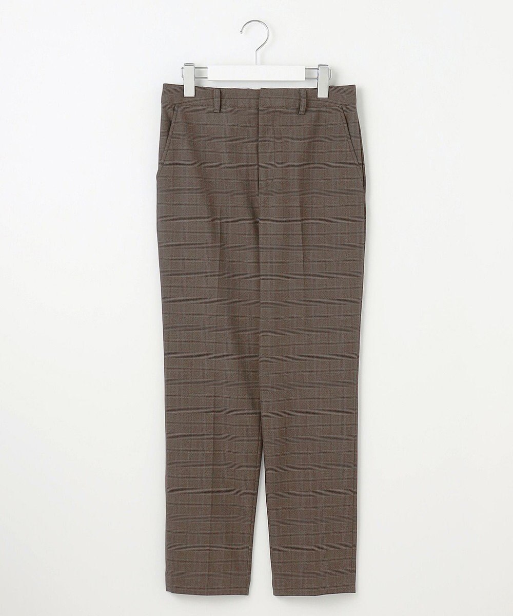 J.PRESS LADIES L 【洗える】T/Rアルガンシルクチェック テーパード パンツ 