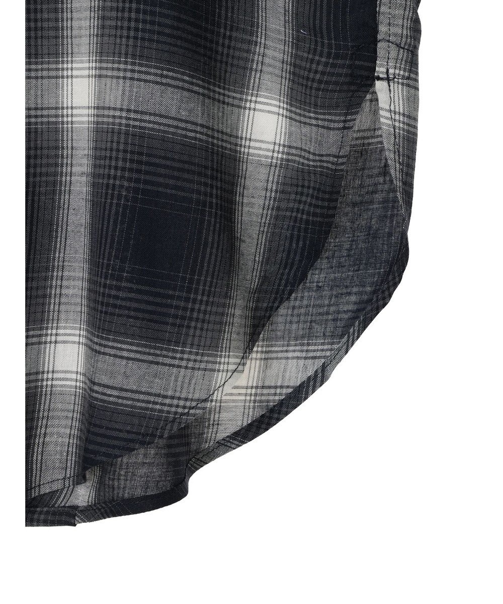 Green Parks リネンレーヨン前立てブラウス 