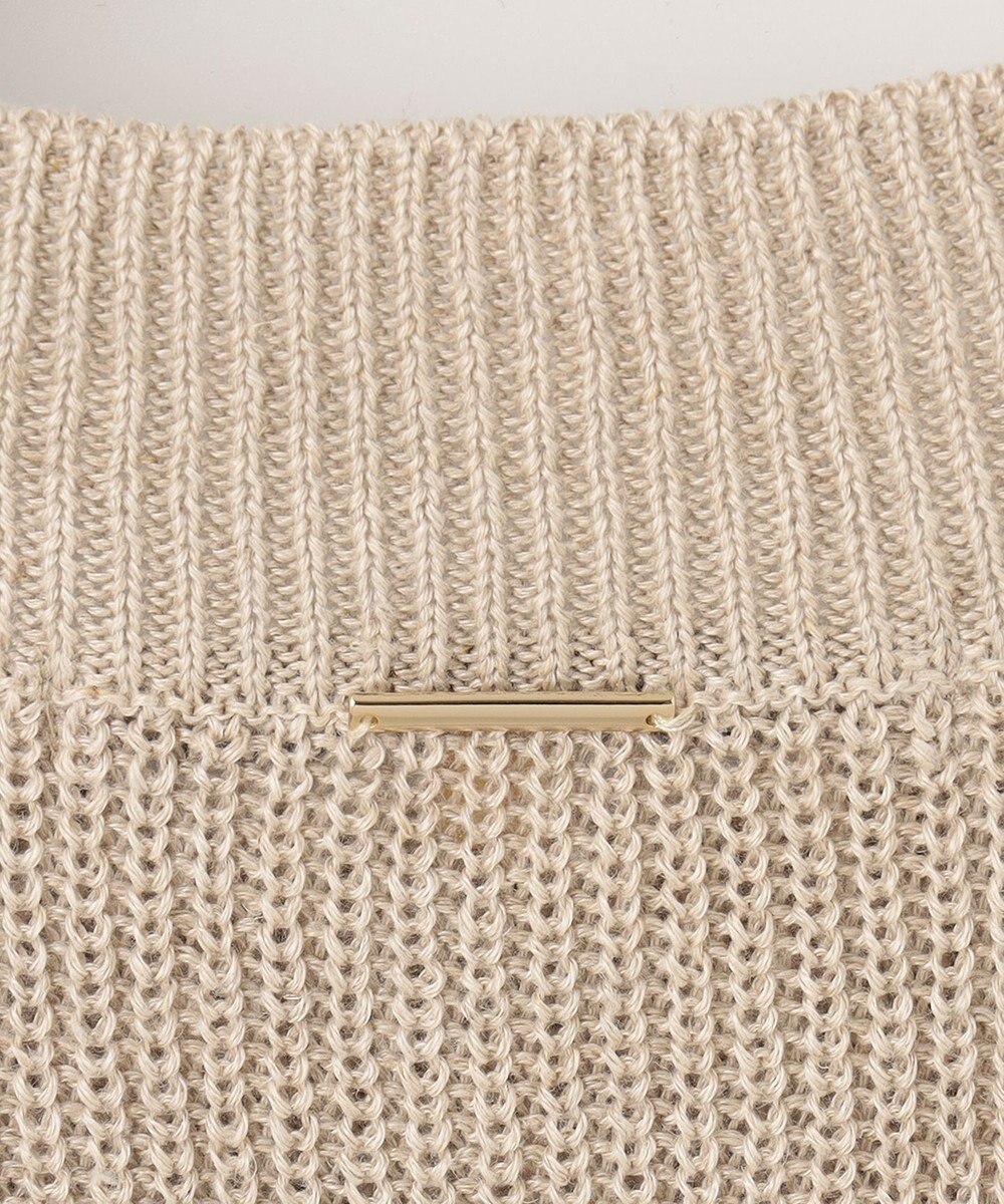 自由区 L 【洗える】リネンミドルゲージ ニットベスト 