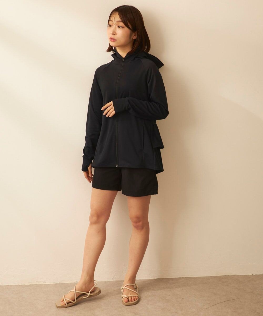 OP／FILA 【ocean pacific】フェイスガード付き バックフリル ラッシュガードパーカー 