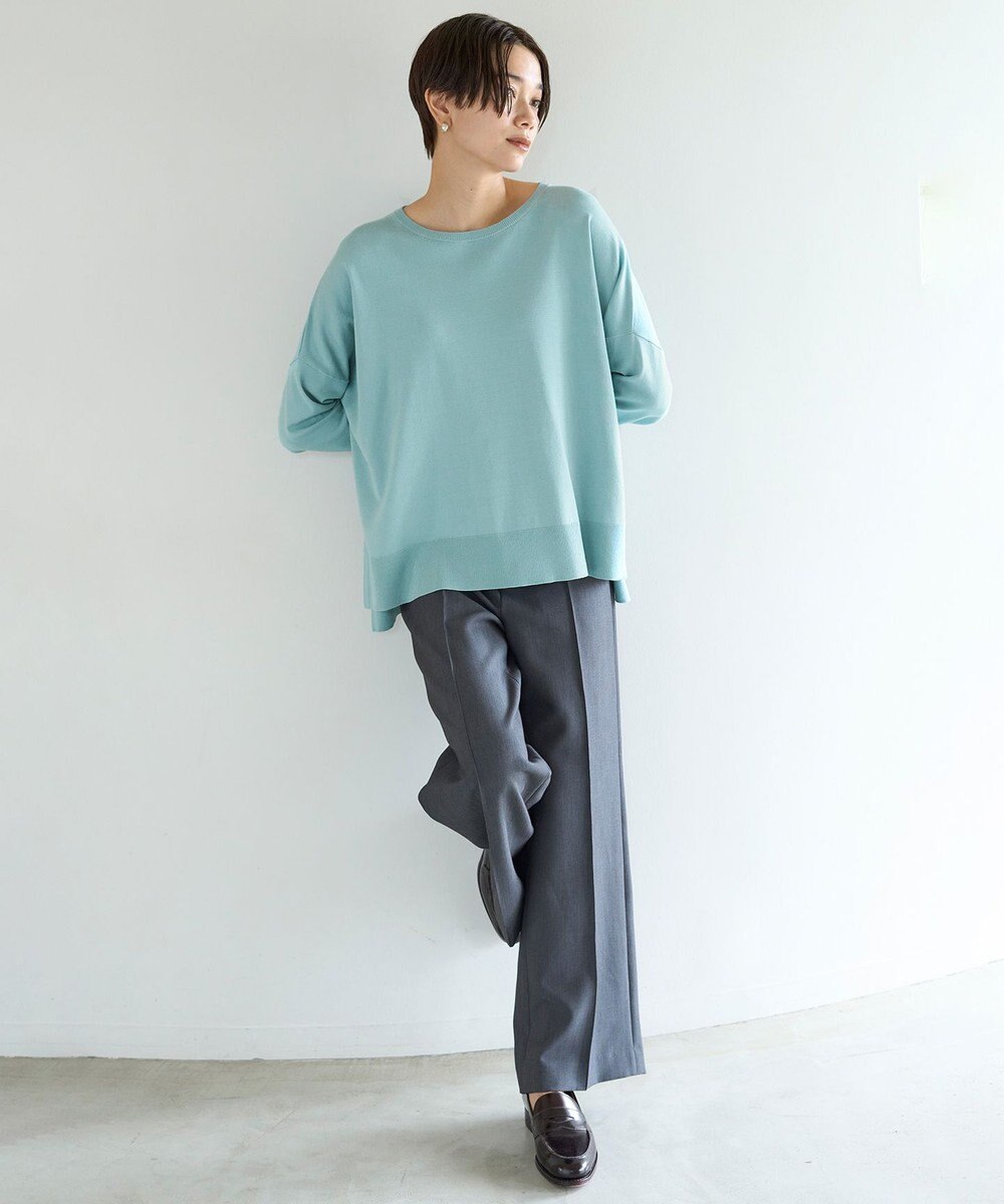 UNFILO 【洗える/抗菌防臭】マイビューティー クロップド丈ニット 