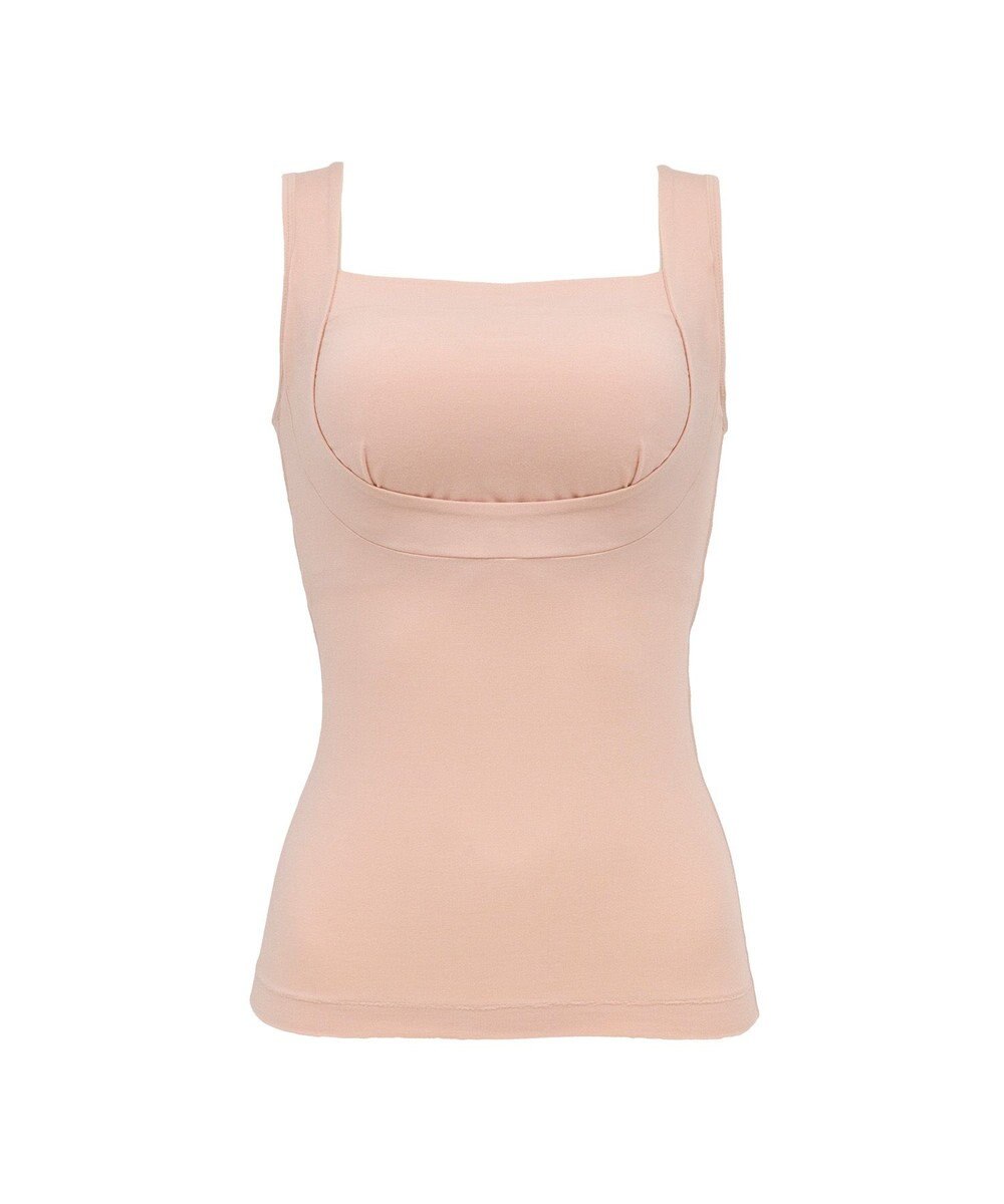 BRADELIS New York 【BRADELIS NewYork peace】すっきり楽ちん綿混ブラキャミ 幅広いバストサイズにフィットするノンワイヤー補整下着 