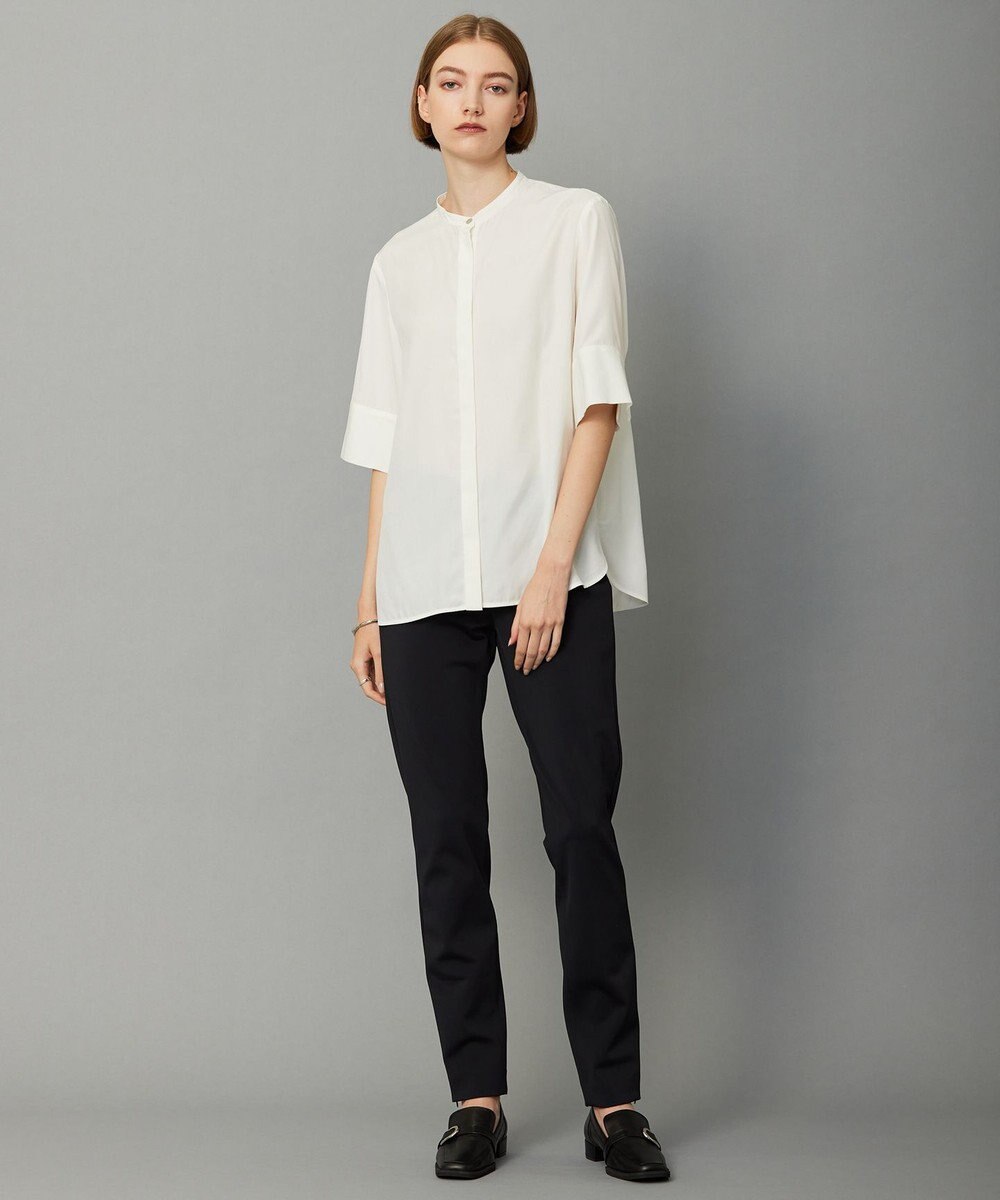 ICB L 【接触冷感・UVケア・洗える】 レーヨンコンパクトローン ボウタイシャツ 