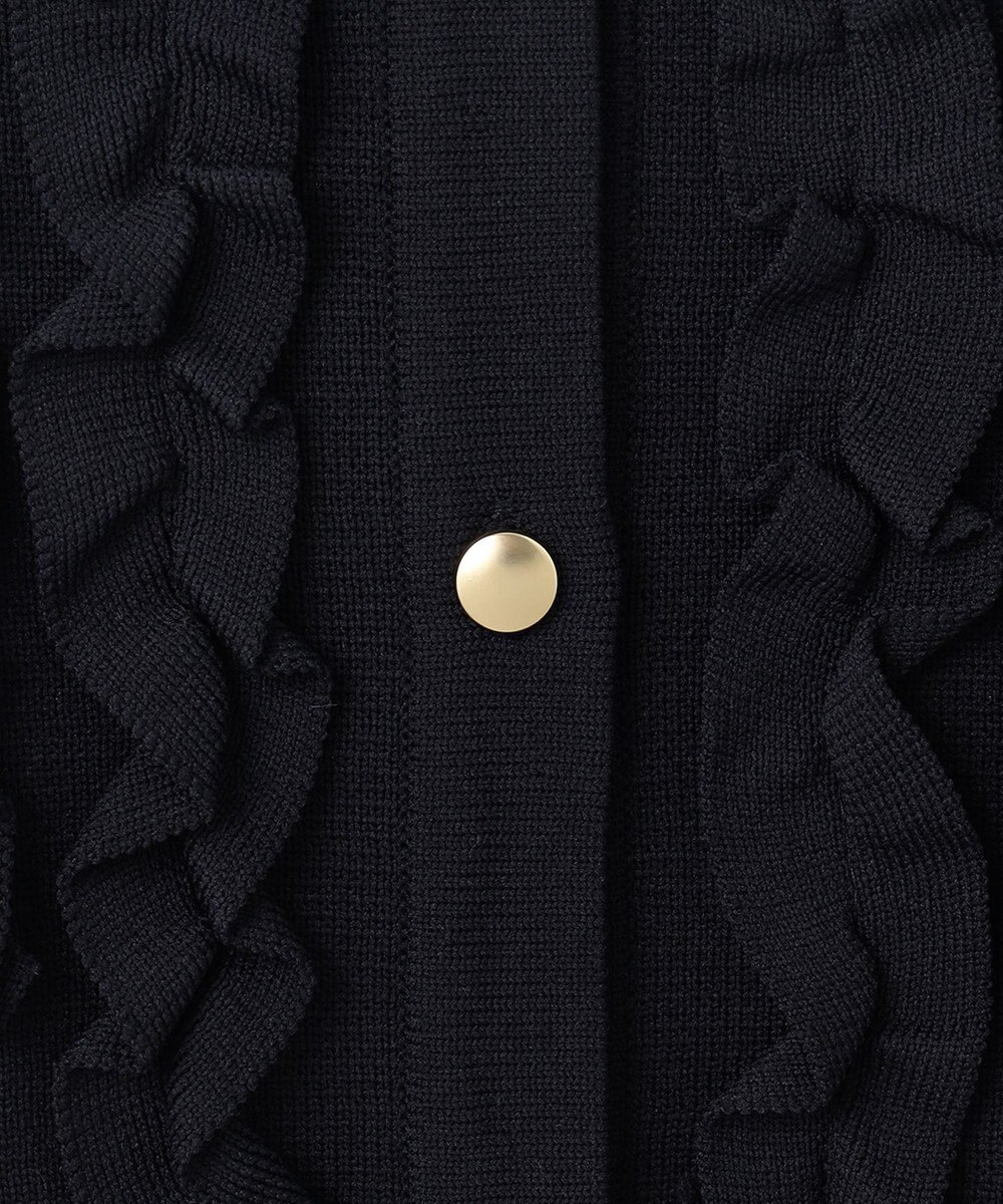 Feroux 【洗える】パフスリーブフリル ニットセットアップ 