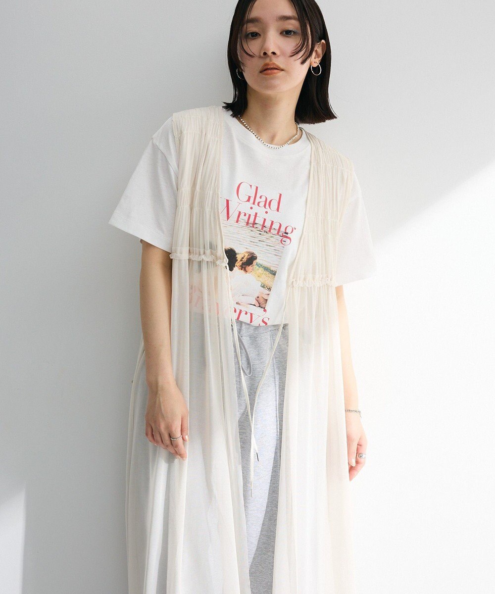 Green Parks メッシュシャーリングレイヤーワンピース 