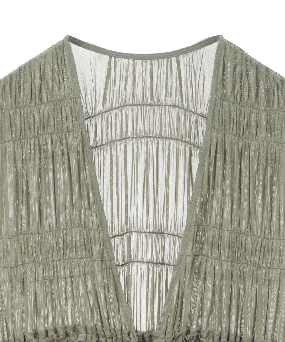 Green Parks メッシュシャーリングレイヤーワンピース 