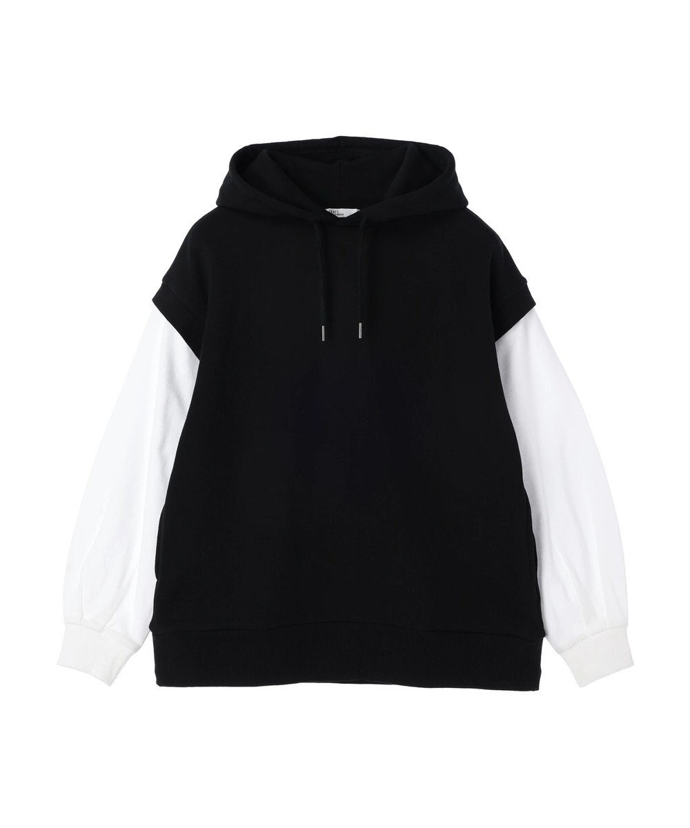 CRAFT STANDARD BOUTIQUE 裏毛袖レイヤード風パーカー 