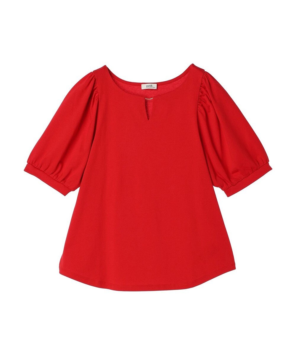 earth music&ecology パフスリーブキラリポイントプルオーバー 