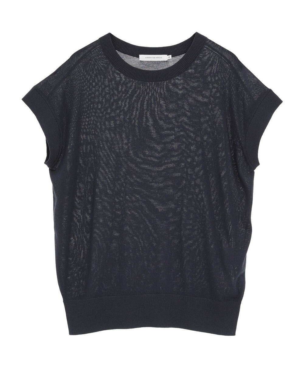 AMERICAN HOLIC 【接触冷感】フレンチスリーブニットプルオーバー 