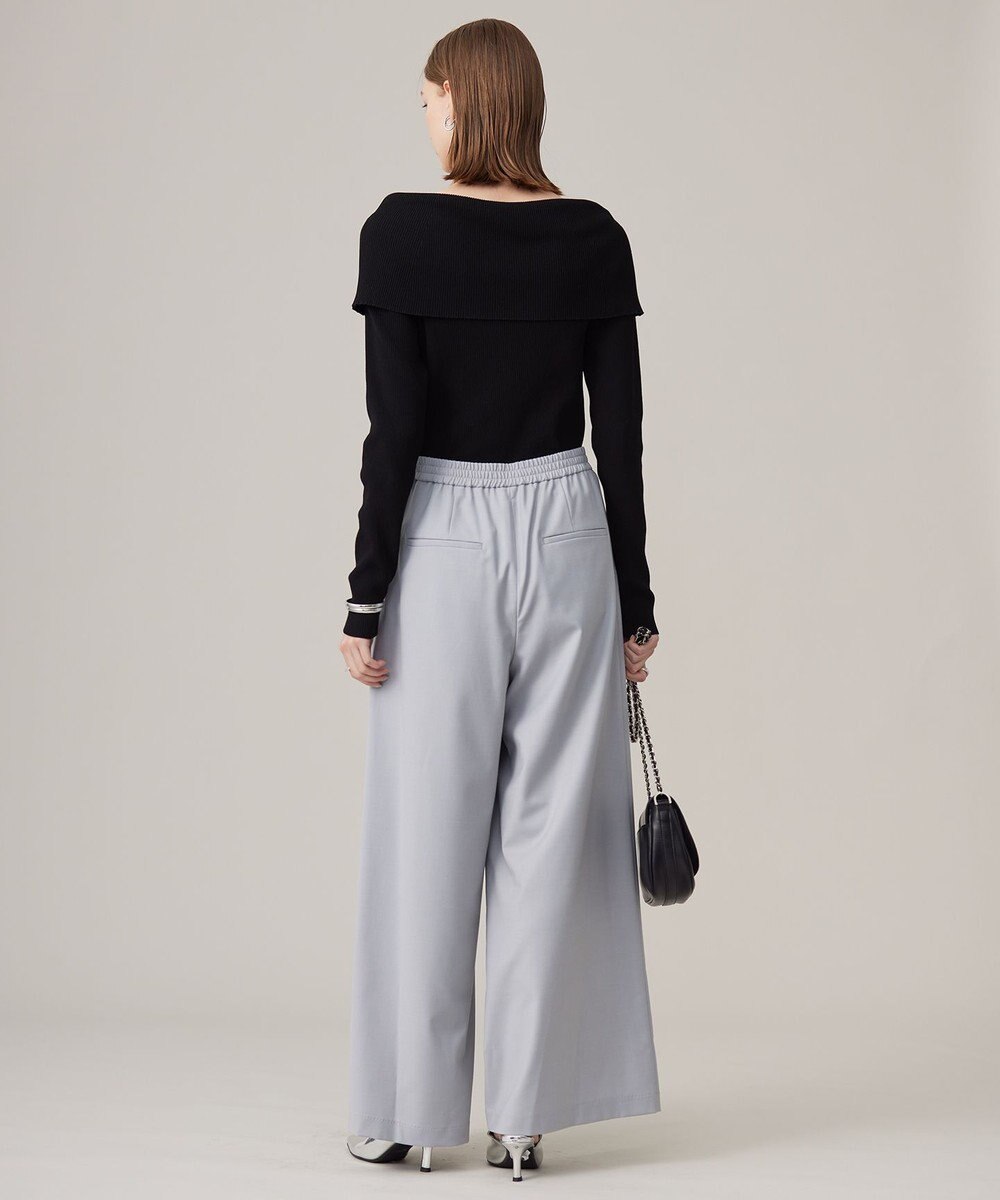 ICB L 【洗える】 ウールヴィスコースストレッチ タックパンツ 