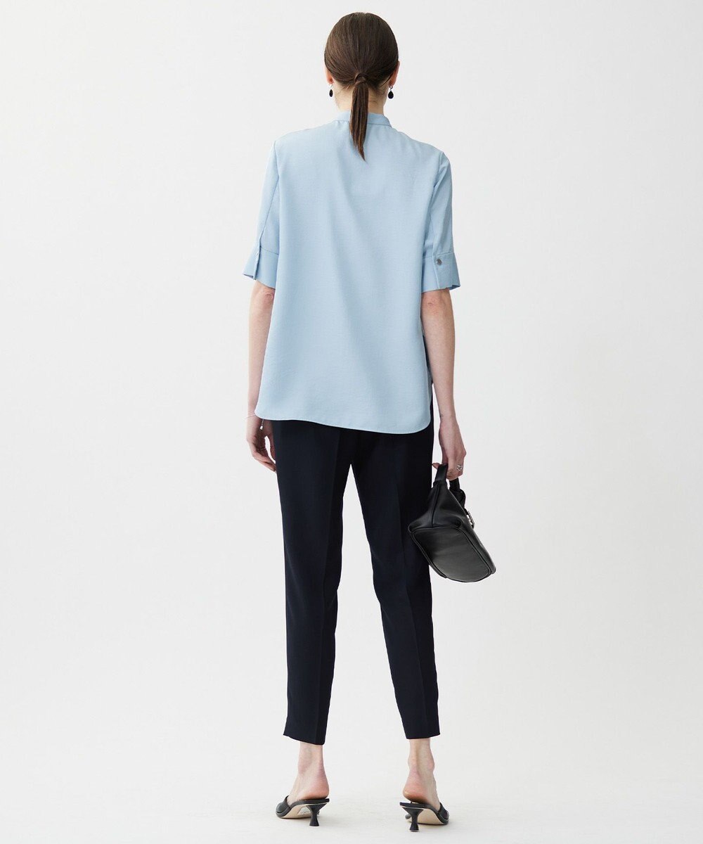 ICB 【接触冷感・速乾・洗える】シルキーツイル デザインブラウス 