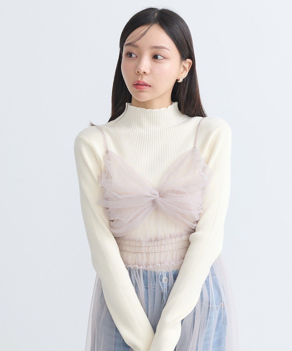 earth music&ecology ねじりチュールキャミワンピース 