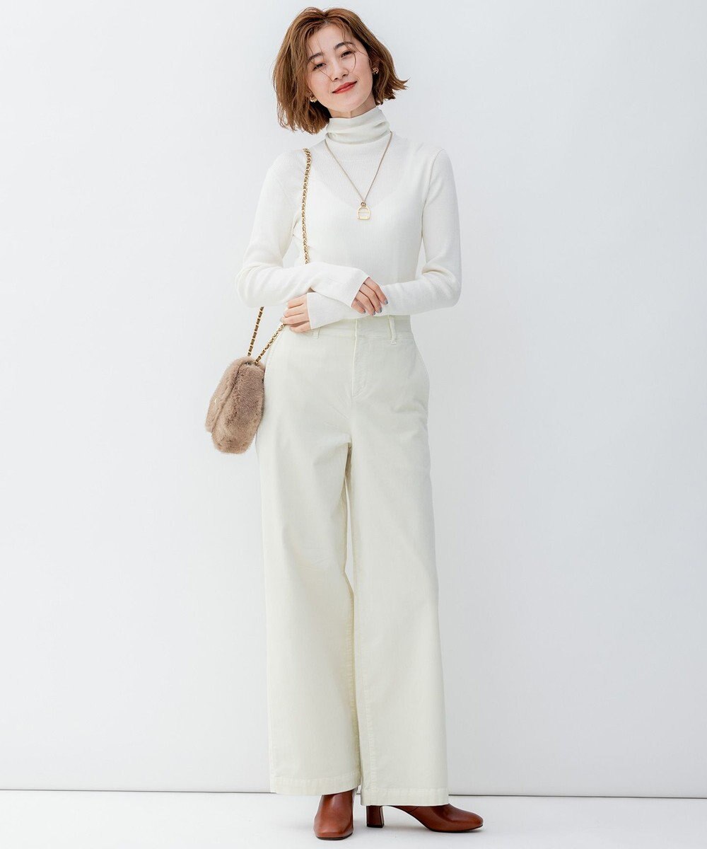 23区 【洗える】スムージーコットン シアーリブ ニット 