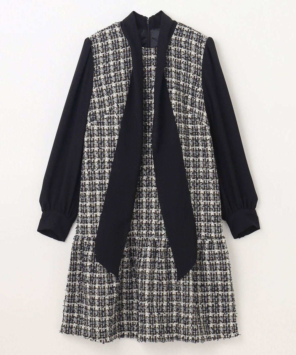 GRACE CONTINENTAL ツイードコンビワンピース 