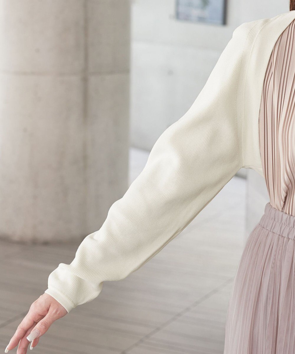 Tiaclasse 【洗える】クロップドニットボレロ 