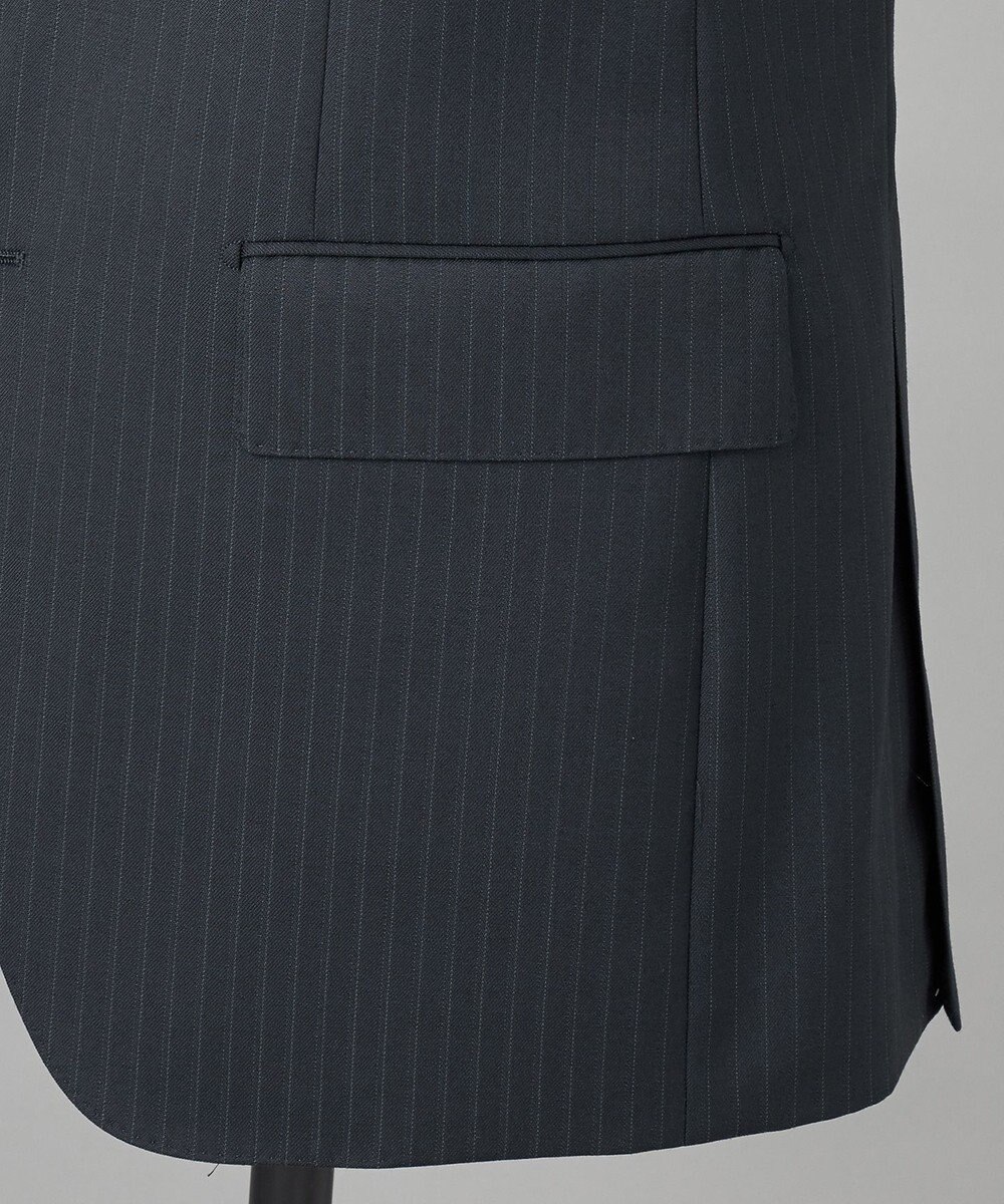 GOTAIRIKU シワになりにくい【御幸毛織/みゆきけおり】DRY SPINNER(ドライスピナー)スーツ（ダークグリーンストライプ） 