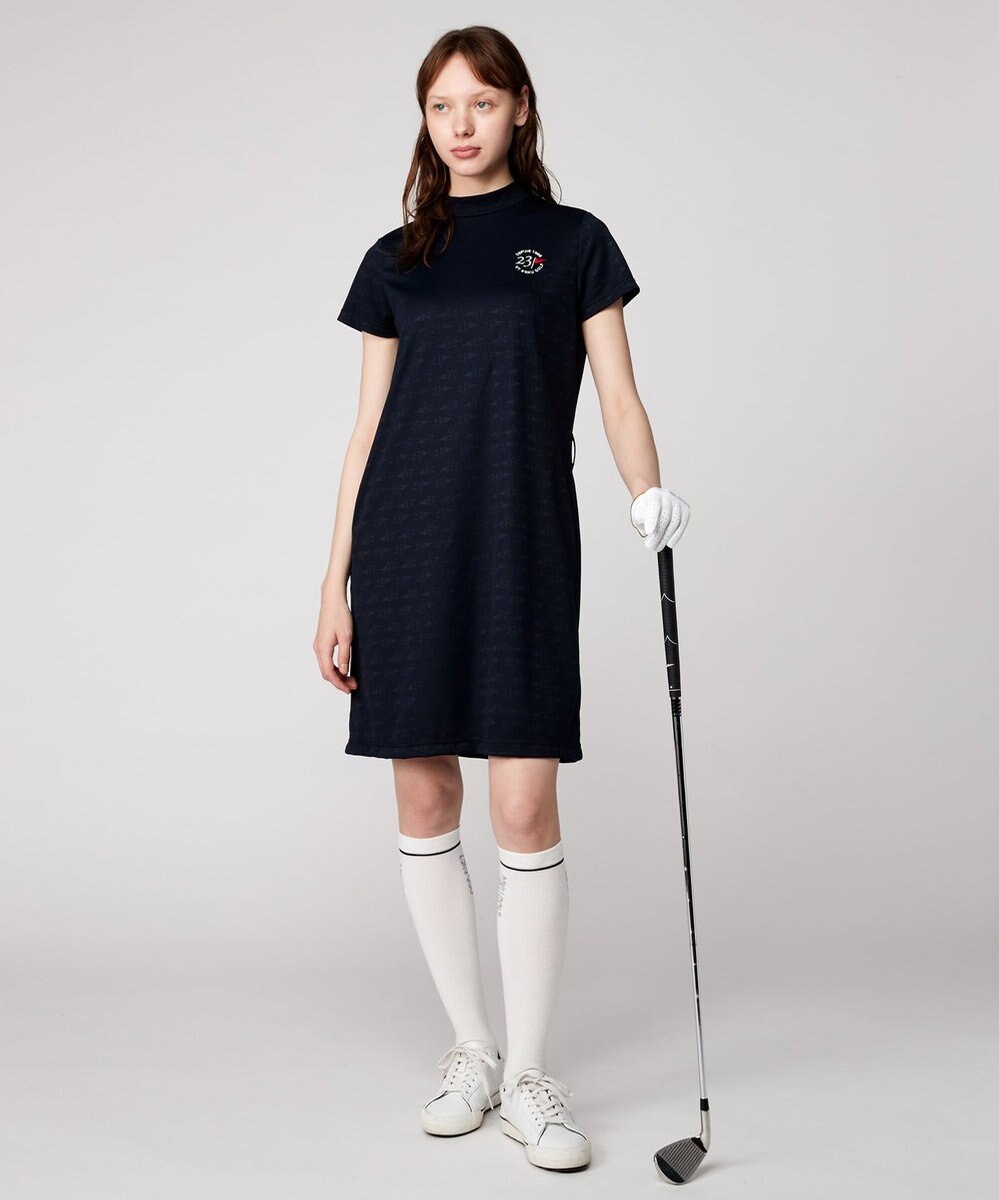 23区GOLF 【WOMEN】【吸水速乾】フラッグロゴジャガード ワンピース 腰回りカバー 1枚で決まる 