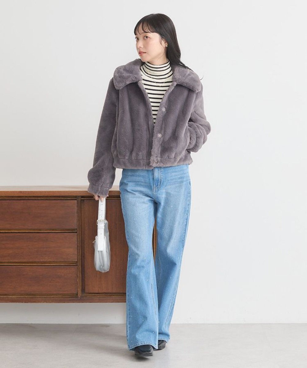 earth music&ecology ファーショートコート 