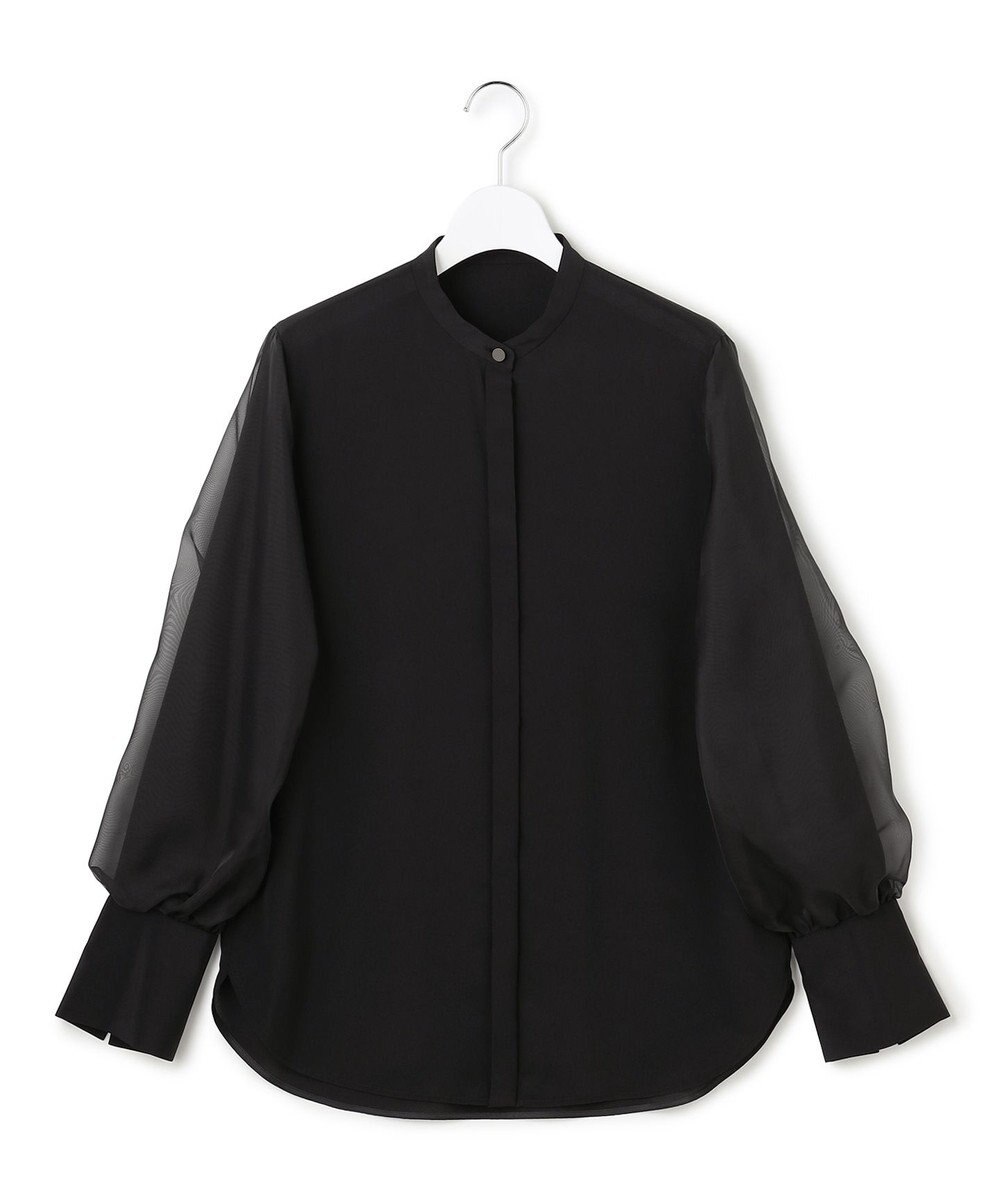 ICB L 【先行予約】 オーガンコンビシャーティング シアーレイヤードスリーブブラウス 