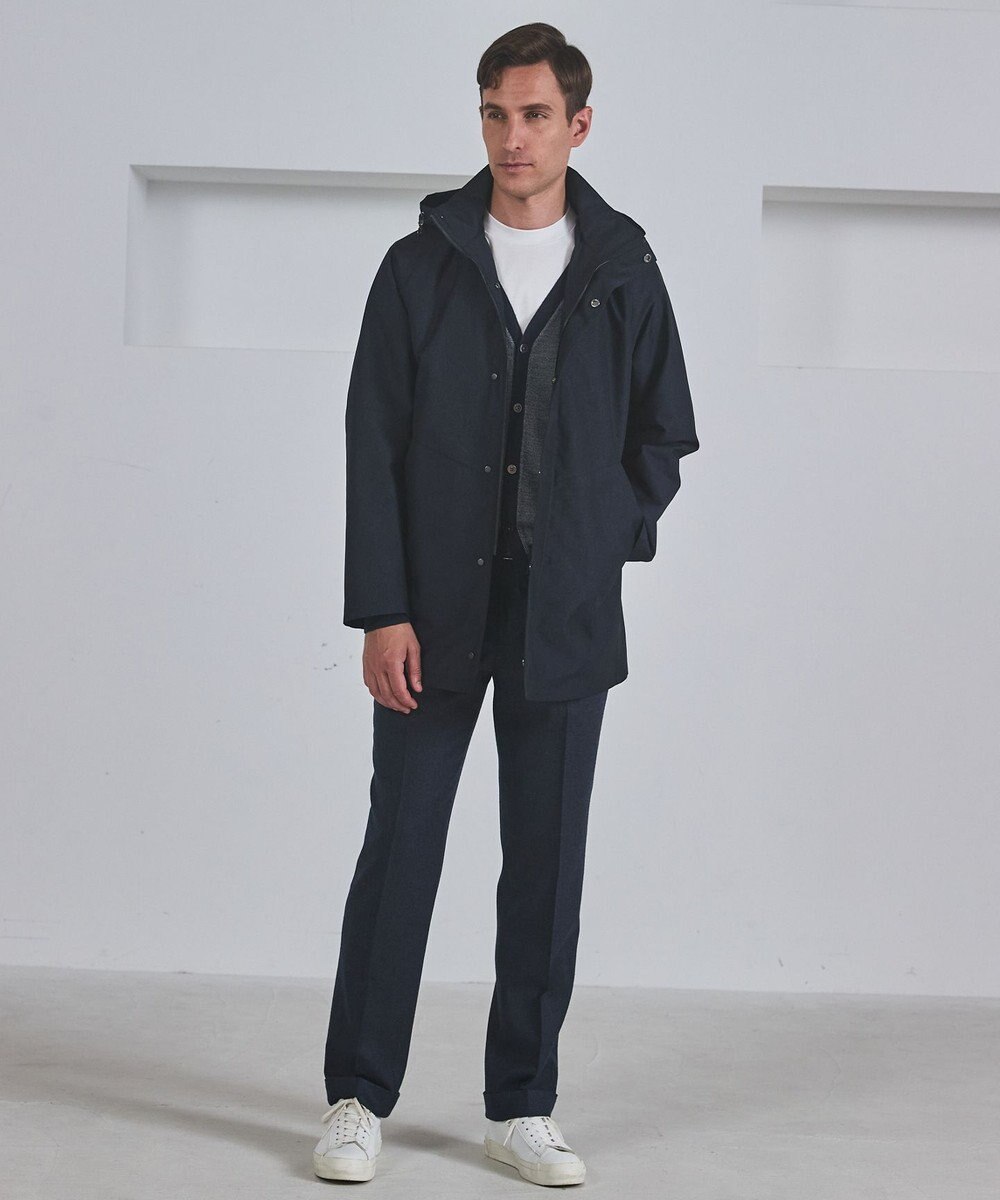 GOTAIRIKU 仕事で着られる 綿100％ 【洗える】カバーネック ドレスTシャツ_ロング 