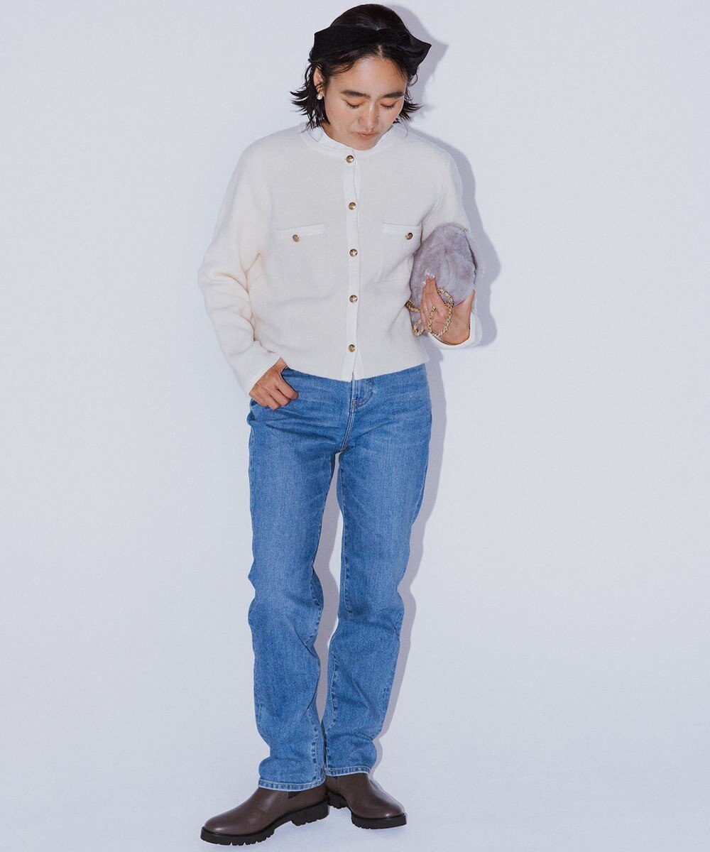 23区 S 【洗える】ミニブークレニット カーディガン 