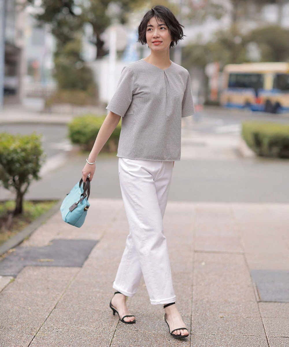 J.PRESS LADIES 【洗える】BASIC STRETCH DENIM ボーイフィット パンツ 