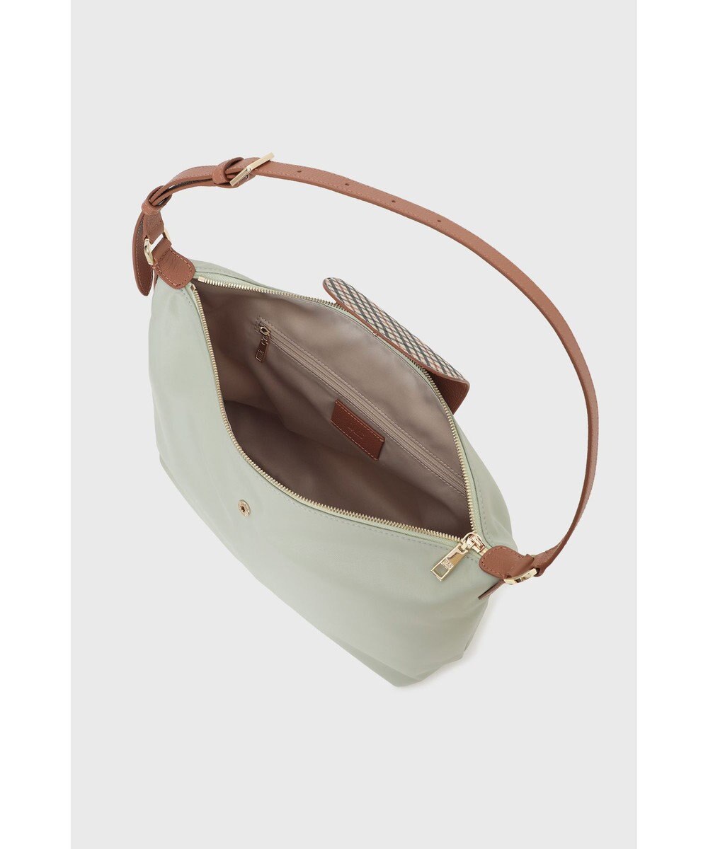 DAKS ナイロン×牛革 ハウスチェック ショルダーバッグ 