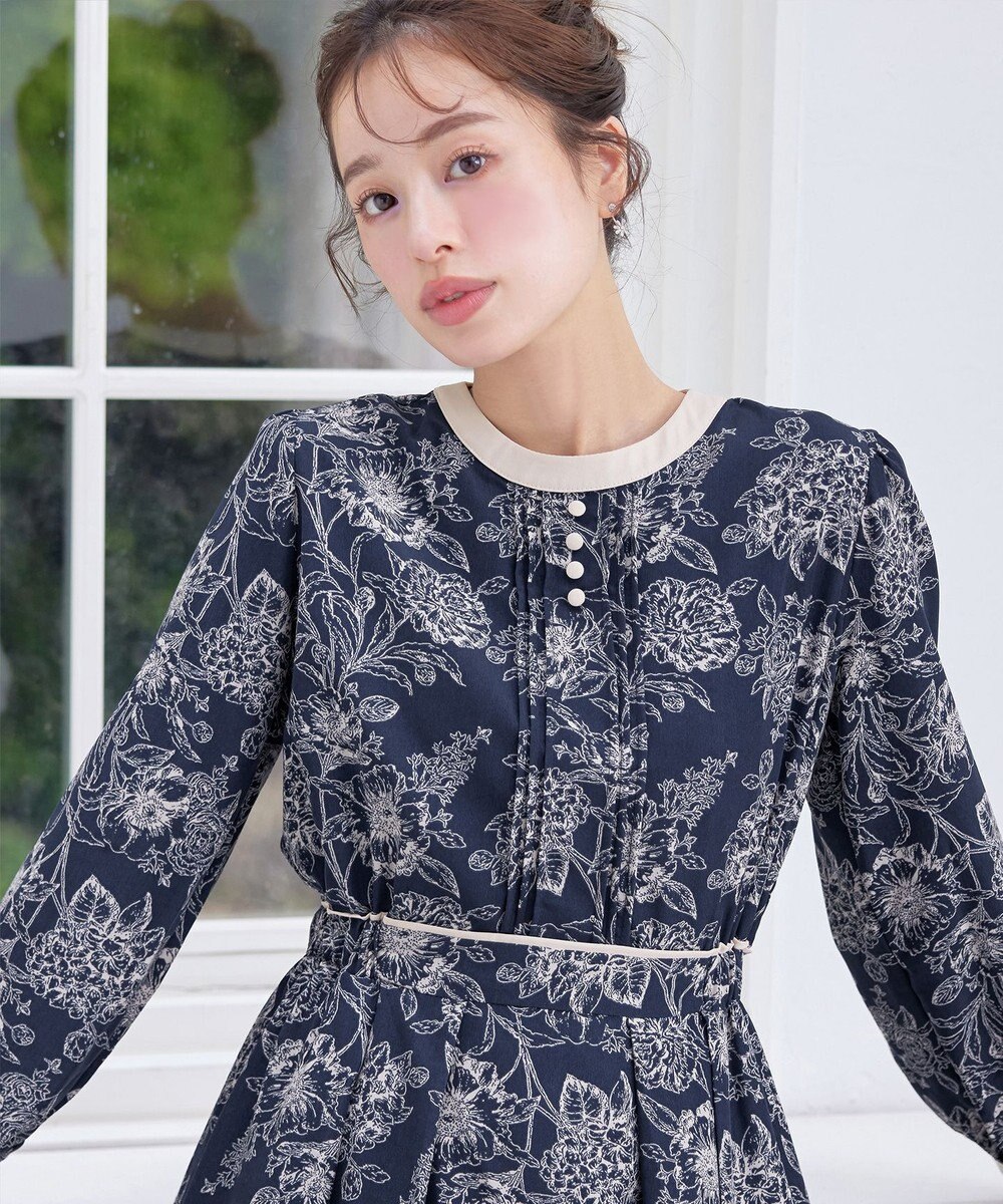 Tiaclasse L 【洗える】トワルドジュイ配色ワンピース 