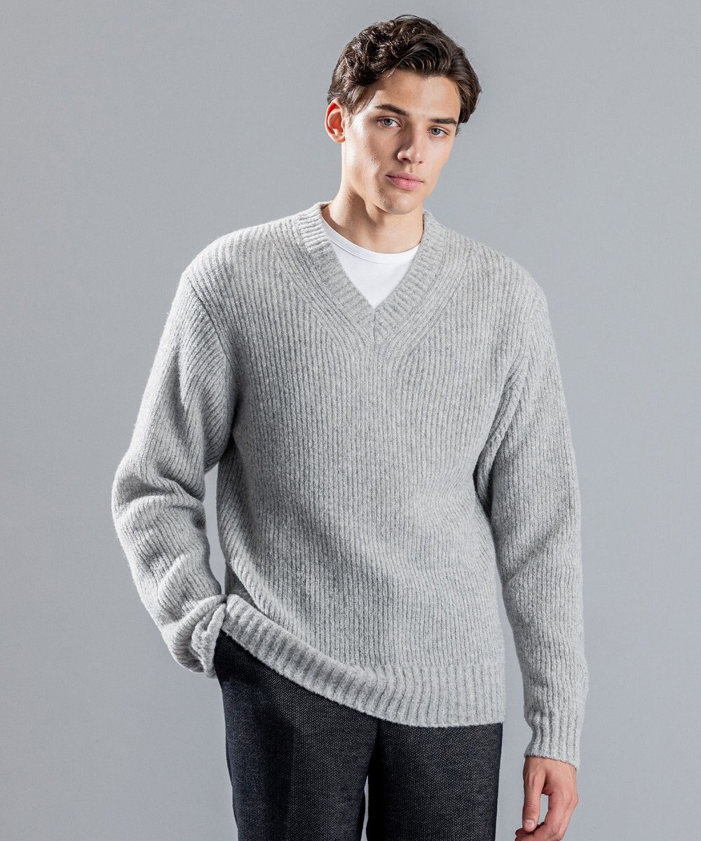 JOSEPH HOMME エクストラファインブークレ　Vネックニット 