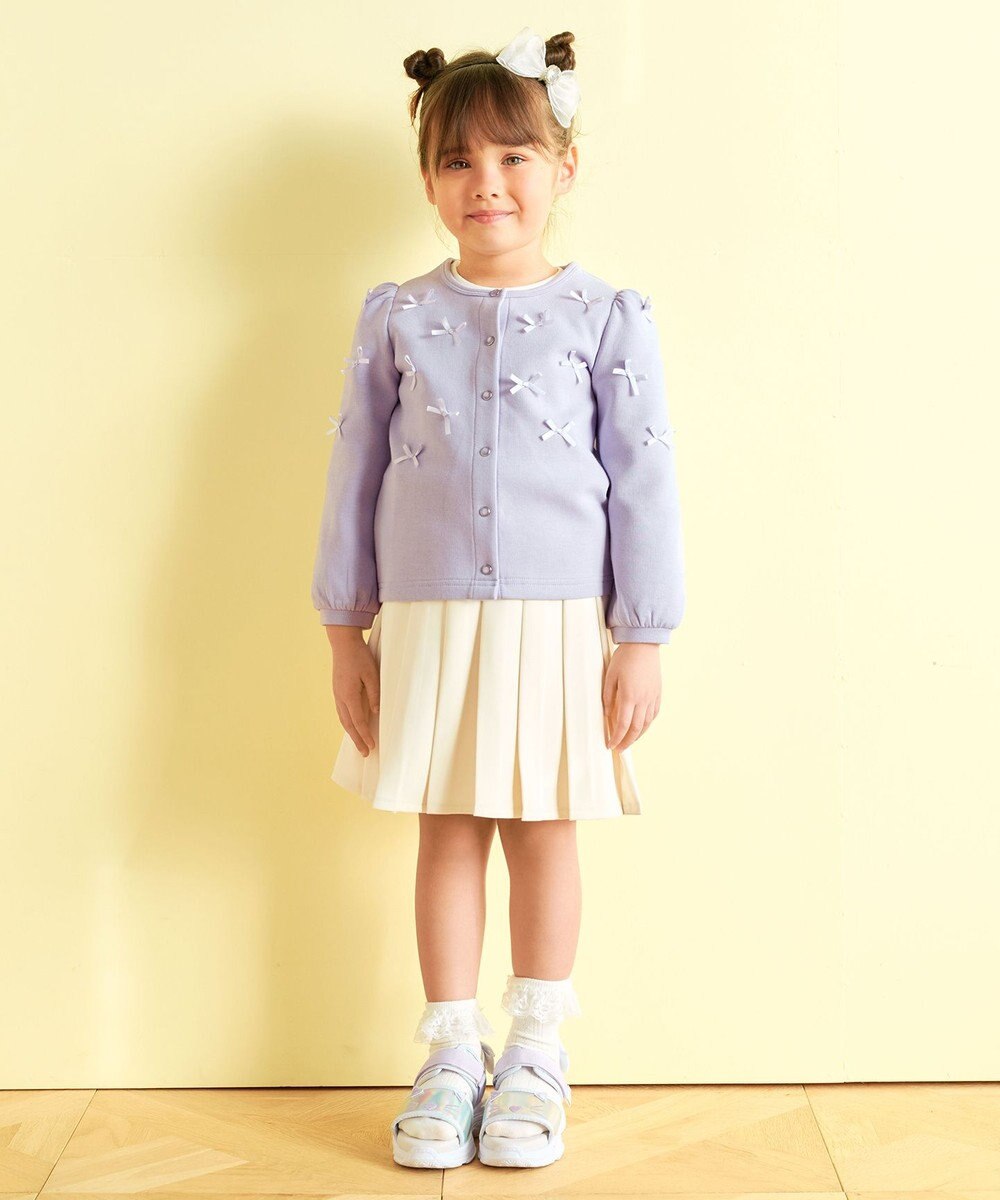 ANY KIDS スナップボタン リボンカーディガン 