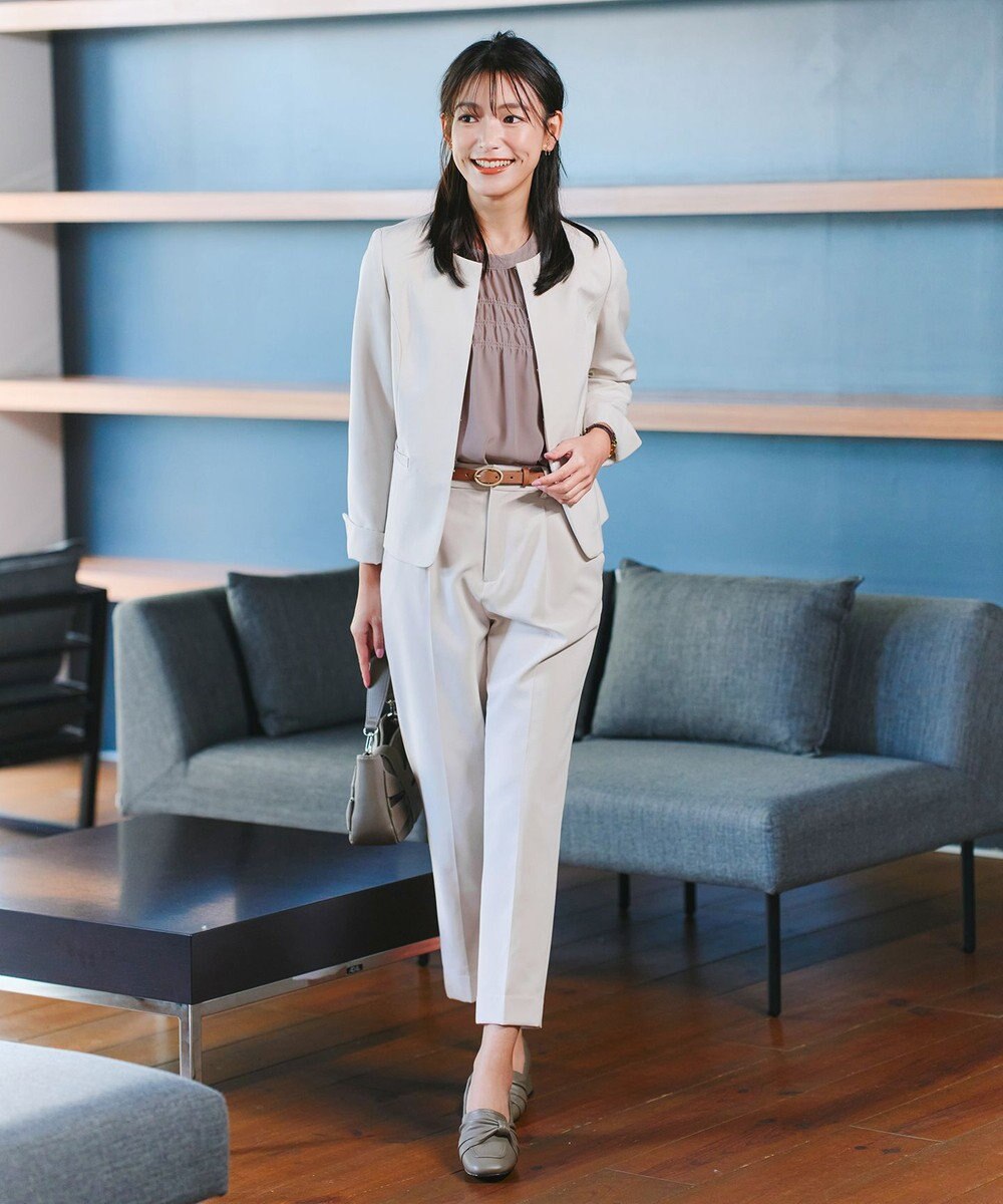 Tiaclasse 【小倉優子さん着用・ダブルクロス・洗える】テーパードパンツ 