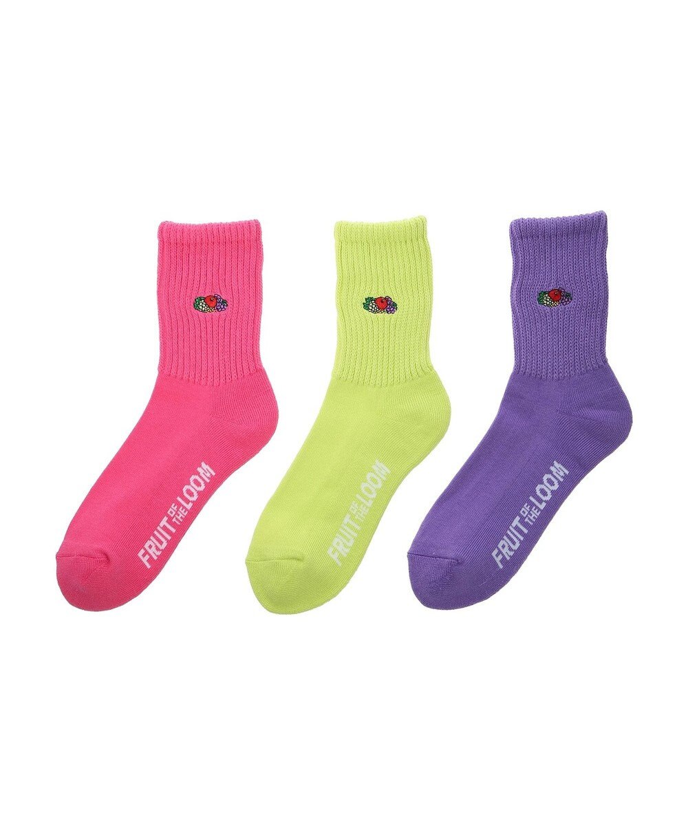 Green Parks ■ＦＲＵＩＴ　ＯＦ　ＴＨＥ　ＬＯＯＭ　刺繍３ＰソックスＢ 