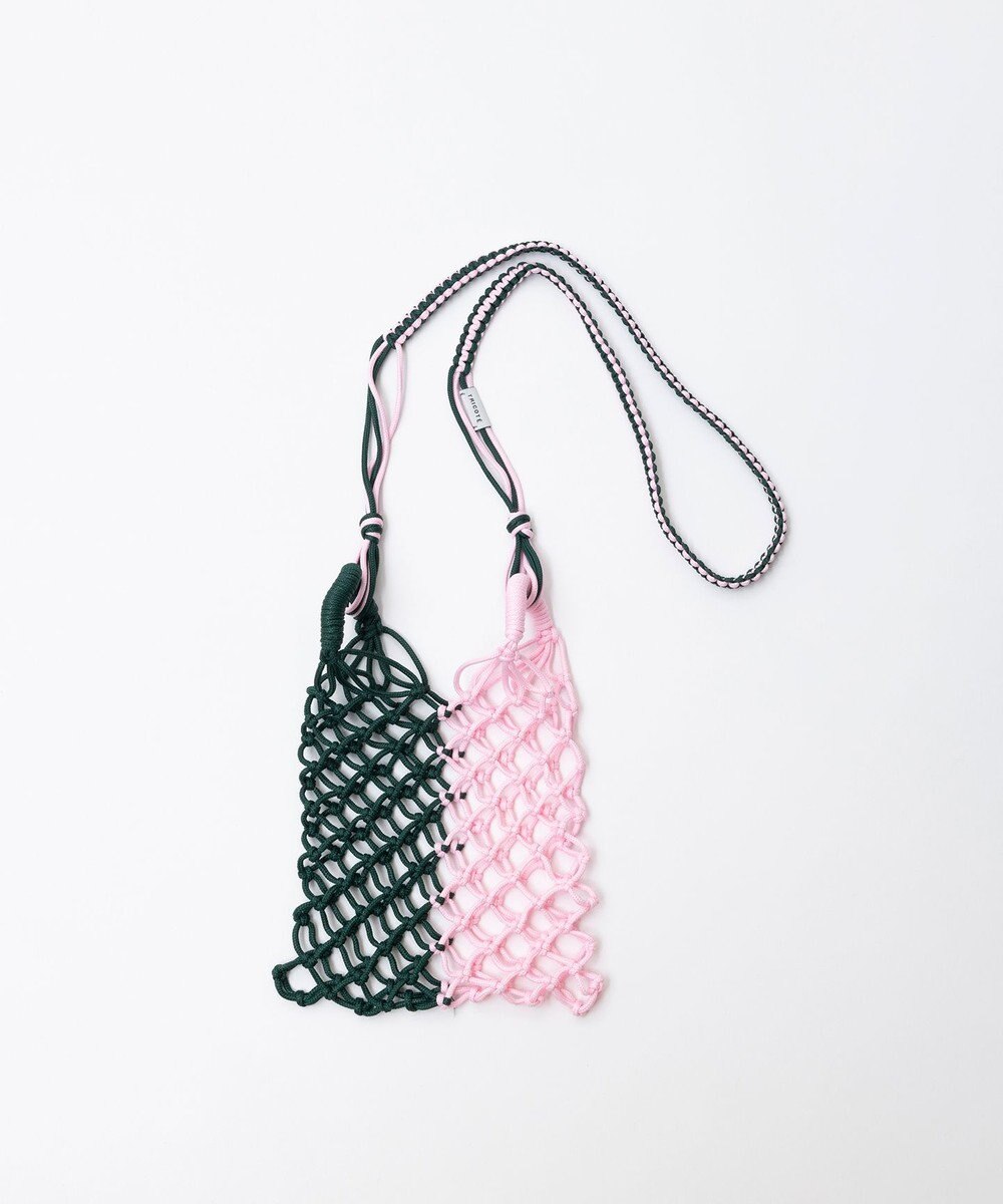 TRICOTE バイカラー マクラメショルダーバッグ 