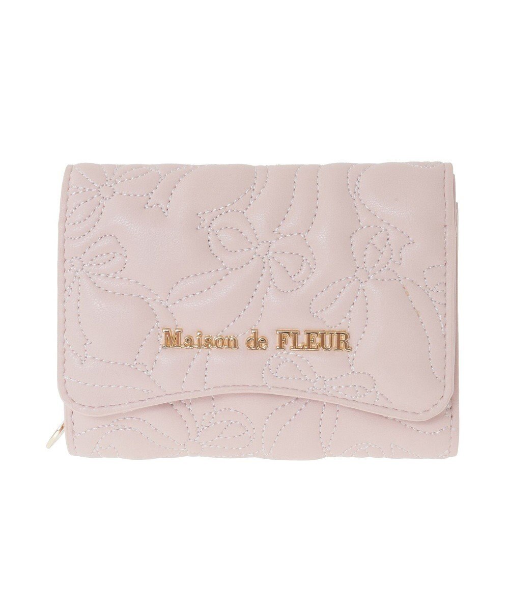 Maison de FLEUR リボンキルティングウォレット 