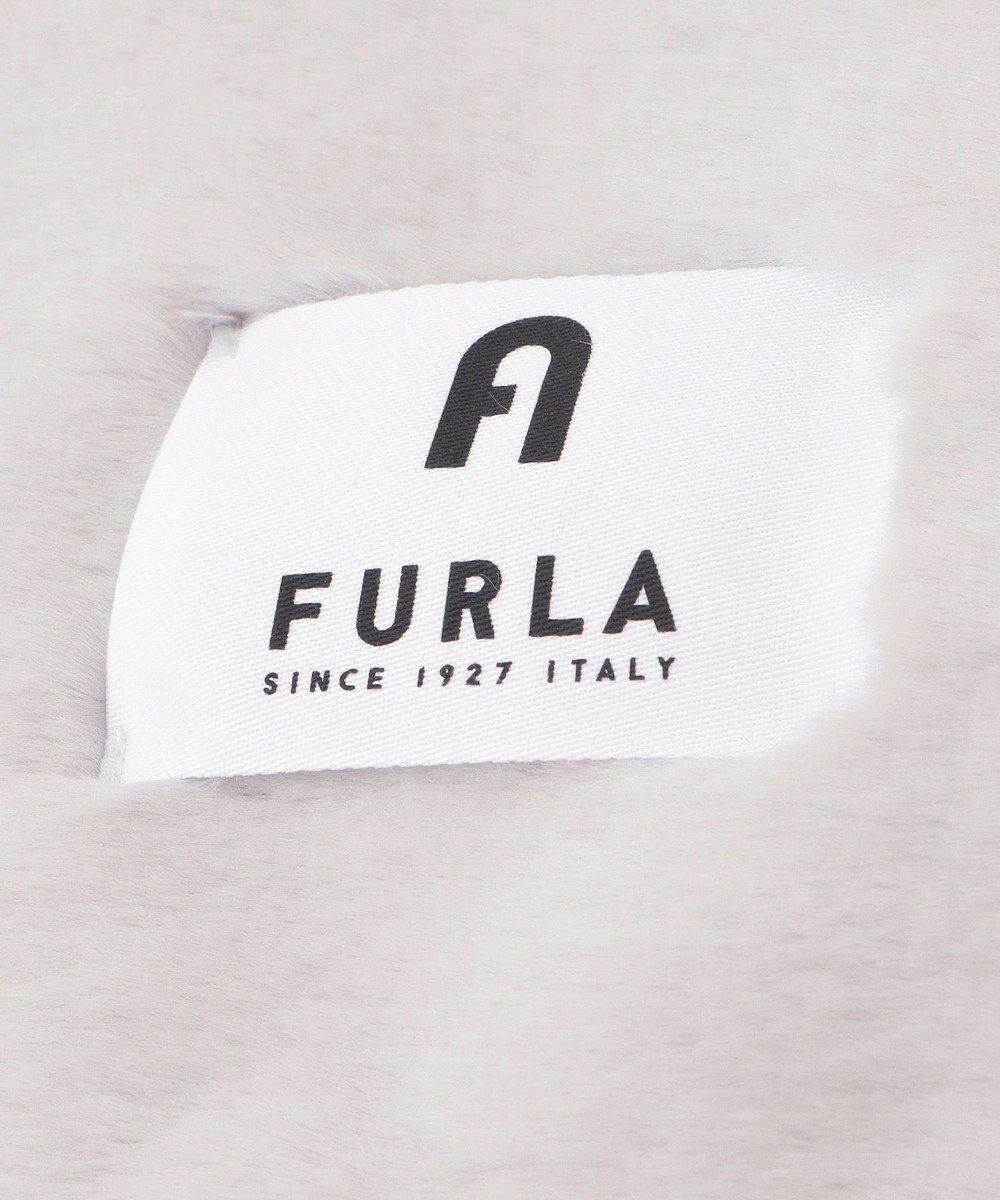 MOONBAT FURLA バイカラーロゴフェイクファーマフラー 