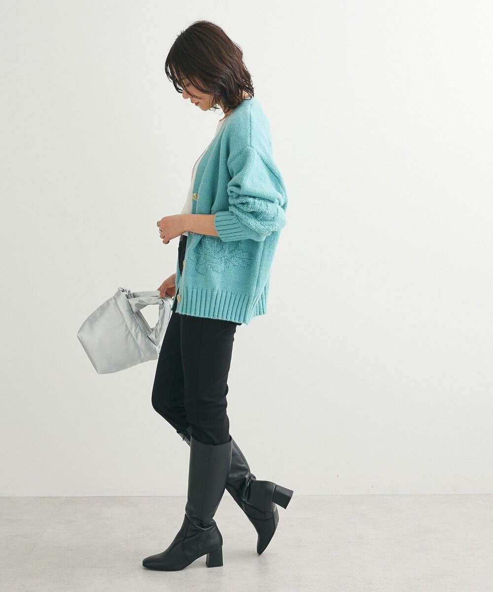 Green Parks ・ｓｗｉｎｇ　ｂｙ　バラ柄ニットカーディガン 