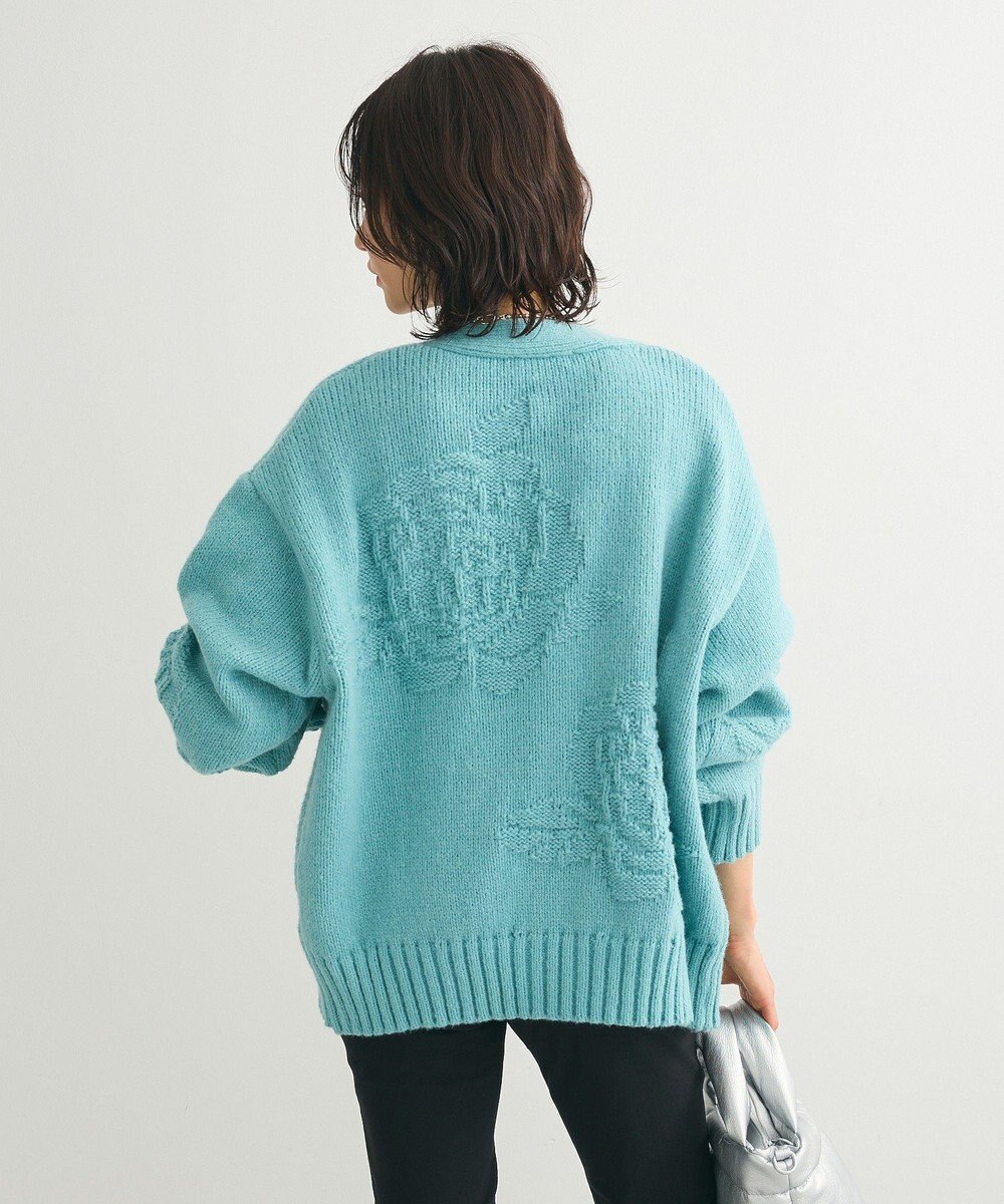 Green Parks ・ｓｗｉｎｇ　ｂｙ　バラ柄ニットカーディガン 