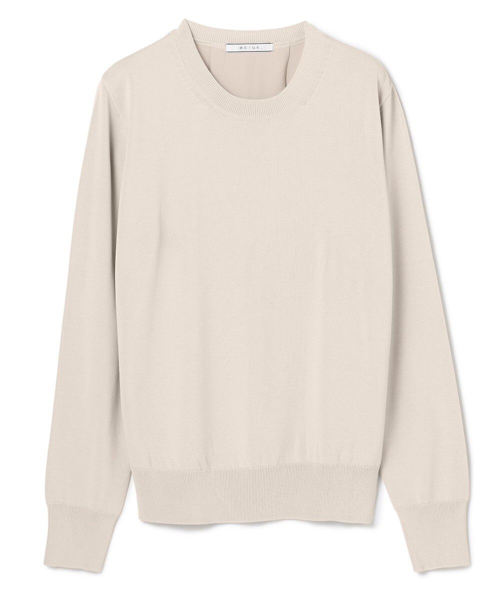 BEIGE， 【WEB限定・洗える】LECERF / 異素材バックシアーストレッチニット 