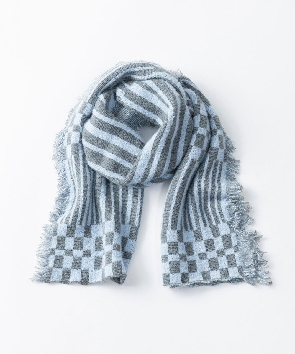 TRICOTE チェックストライプマフラー 