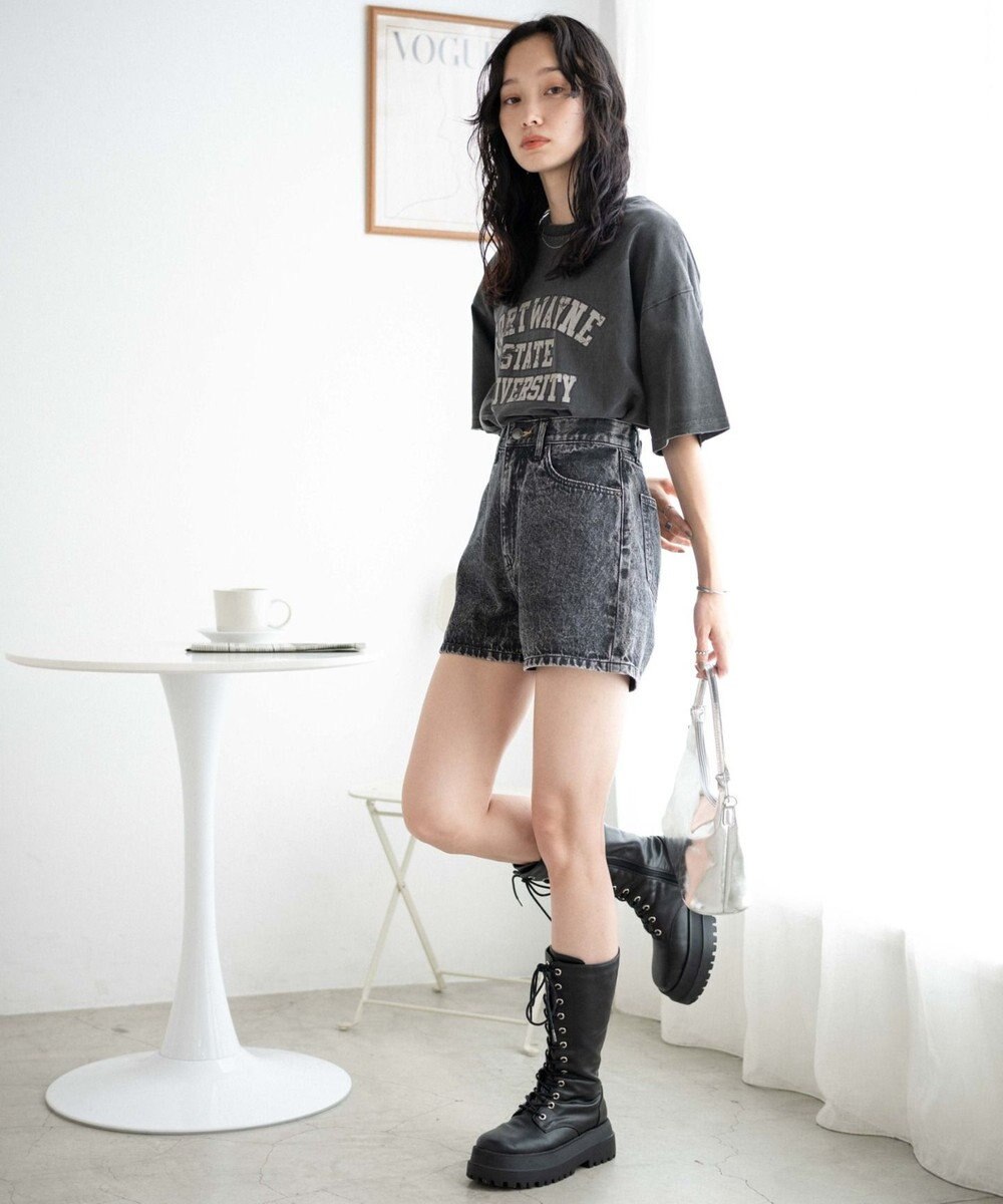 WEGO デニム台形ショートパンツ 