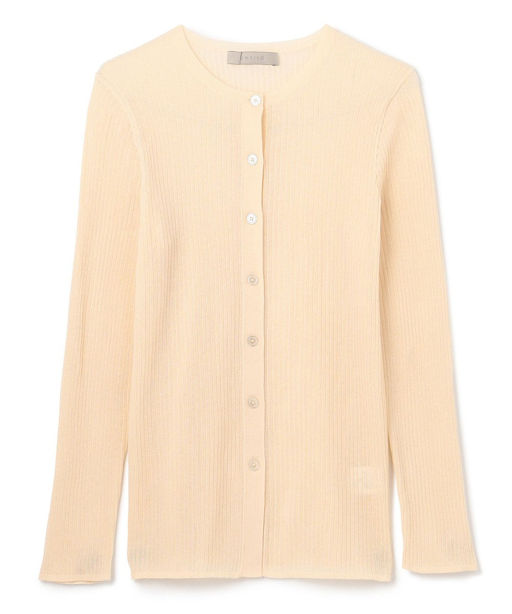 UNFILO シアーリブ ニットカーディガン 