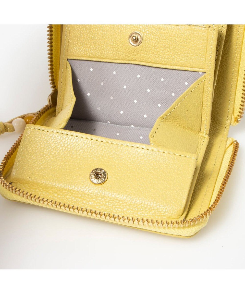 UNBILLION ペルケ perche / ドット刺繍ラウンドパームフィットウォレット 