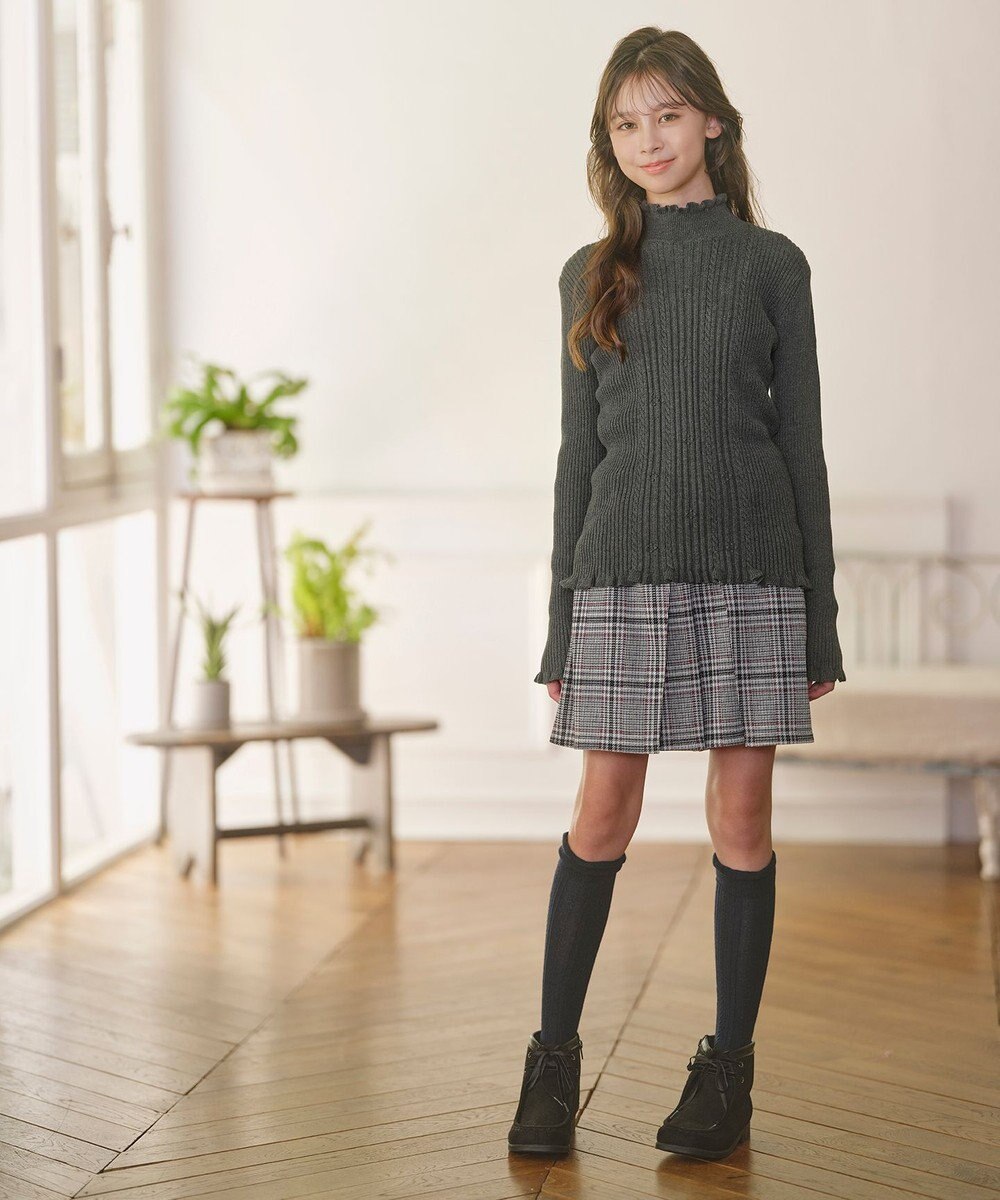 組曲 KIDS 【150-160㎝】レディチェック キュロット 